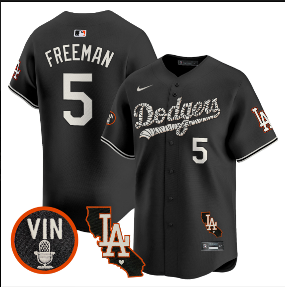 Men Los Angeles Dodgers 5 Freeman 2025 black Limited Stitched Jersey